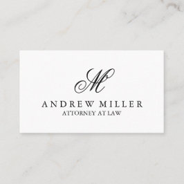 Elegant Professionell Vit monogram Visitkort