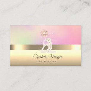Elegant professionell yogainstruktör tjej chakran visitkort