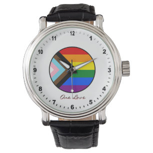 Elegant Progress Rainbow flagga Watch /Pride färg Armbandsur