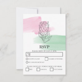 Elegant Protea Watercolor-Bröllop OSA Kort