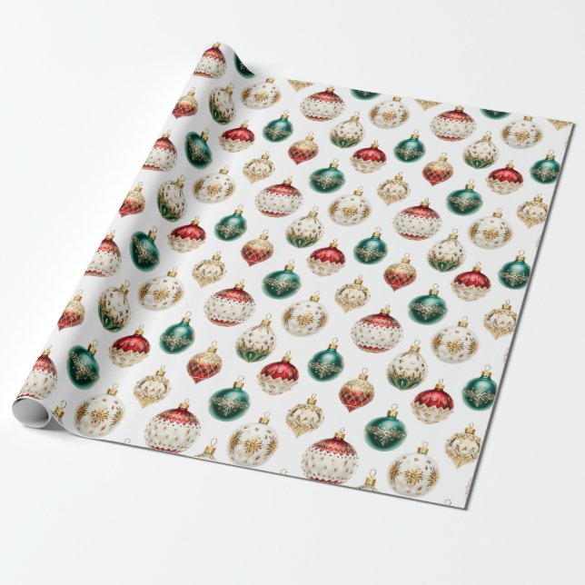 Elegant Prydnad Jul Inpackningspapper Presentpapper (Utrullad)