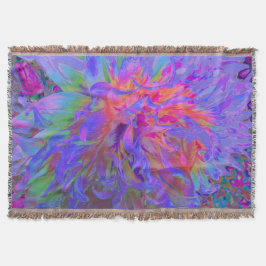 Elegant Psychedelic Decorative Dahlia Flower Filt