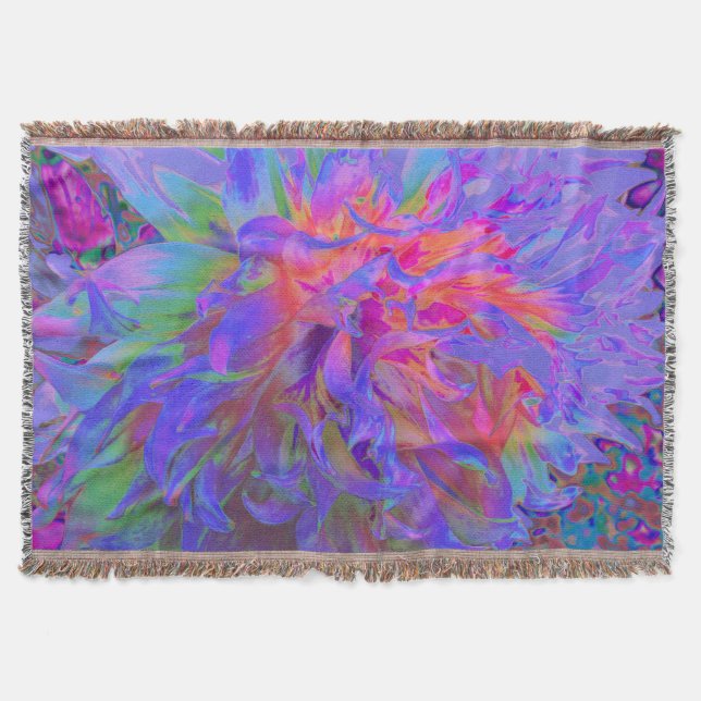 Elegant Psychedelic Decorative Dahlia Flower Filt (Framsidan)