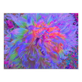 Elegant Psychedelic Decorative Dahlia Flower Fototryck