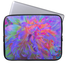 Elegant Psychedelic Decorative Dahlia Flower Laptop Fodral