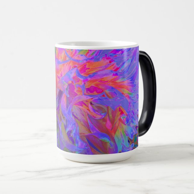 Elegant Psychedelic Decorative Dahlia Flower Magisk Mugg (Framsida höger)
