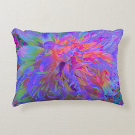 Elegant Psychedelic Decorative Dahlia Flower Prydnadskudde