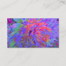 Elegant Psychedelic Decorative Dahlia Flower Visitkort