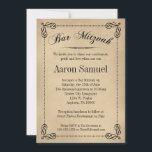 Elegant Pub Mitzvah-inbjudan Inbjudningar<br><div class="desc">Denna formella inbjudan från Pub Mitzvah och elegant går tillbaka till i går men har fortfarande en hink om en Coola Factor. Neutralt vintage papper stil-bakgrund med svart rulla och skript.</div>