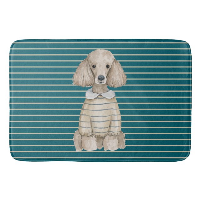 Elegant Pudel Hund  Badrumsmatta (Framsidan)