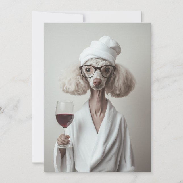 Elegant Pudel Spa Moment Inbjudningar (Framsida)