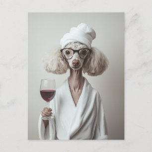 Elegant Pudel Spa Moment Vykort