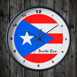 Elegant Puerto Rico, Puerto Rican Flagga/House Rund Klocka