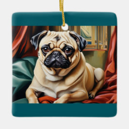 "Elegant Pug Porträtt Ornament