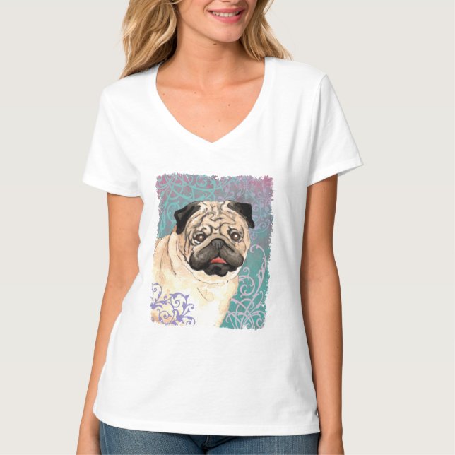 Elegant Pug T-shirt (Framsida)