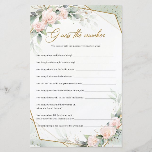 Elegant pulver rosa ros guld gissar numret (Framsida)