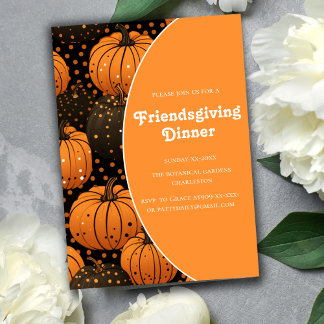 elegant pumkins fall Friendsgiving Inbjudningar