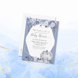 Elegant Pumpa Bebisdopp Dusty Blue Meddelande Vykort