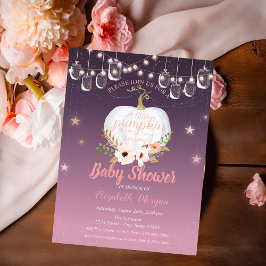Elegant Pumpa, Blommig, Murad Glas Baby Shower Inbjudningar