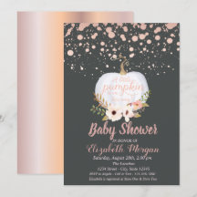 Elegant Pumpa, Blommig, Rose Guld Baby Shower