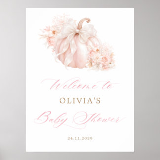 Elegant pumpabåge baby shower välkomstskylt poster
