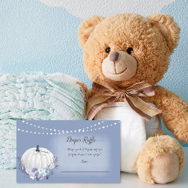 Elegant Pumpkin Baby Diaper Raffle Dusty Blue Tilläggskort