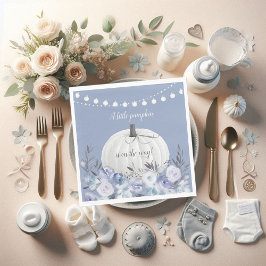 Elegant Pumpkin Baby Shower Dusty Blue Pappersservett