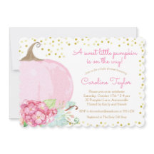 Elegant Pumpkin Baby Shower Watercolor Rosa Guld