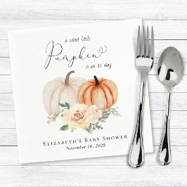 Elegant Pumpkin Blommigt Baby Shower Pappersservett