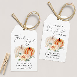 Elegant Pumpkin Blommigt Baby Shower Presentetikett