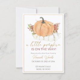 Elegant Pumpkin blommigt babydusch Inbjudningar