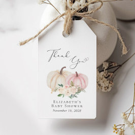 Elegant Pumpkin Blommigt Flicka Shower Presentetikett