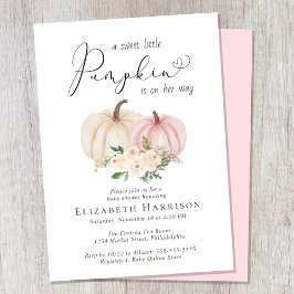 Elegant Pumpkin Blommigt Girl Baby Shower Inbjudningar