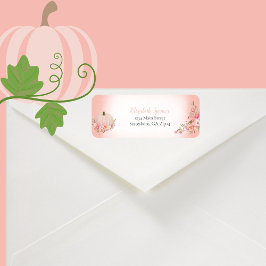 Elegant Pumpkin Blommigt Returadress Returadress Etikett