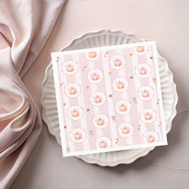 Elegant Pumpkin Fall Floral Girl Baby Shower Pappersservett