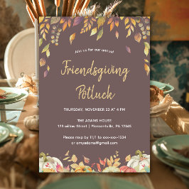 Elegant Pumpkin Friendsgiving Potluck Inbjudningar