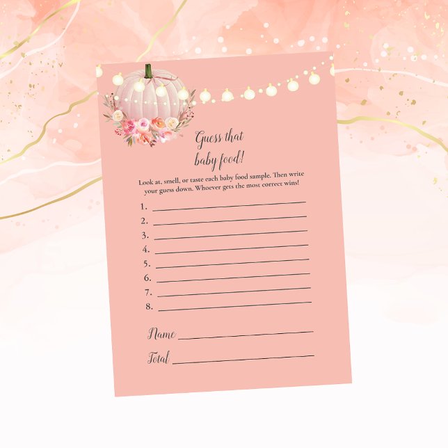 Elegant Pumpkin gissar att Baby matduschspel Inbjudningar (Skapare uppladdad)