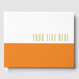 Elegant Pumpkin Orange White Färg blockerar din te Gästböcker