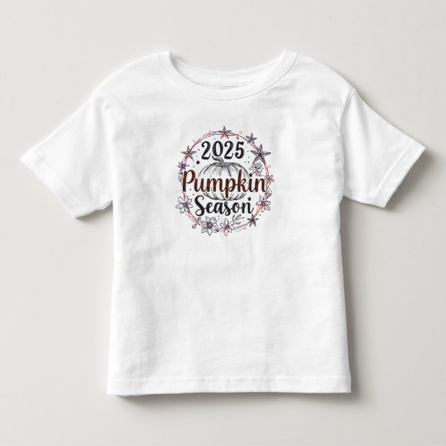 Elegant Pumpkin Season 2025 - Höstfallsdesign T Shirt (Framsida)