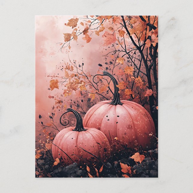 Elegant Pumpkins Halloween Greeting Card Vykort (Framsida)