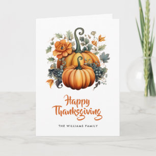 Elegant Pumpkins Photo Happy thanksgiving Card Kort