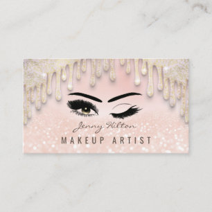 Elegant: Pungrande glitterdroppar lash makeup Visitkort