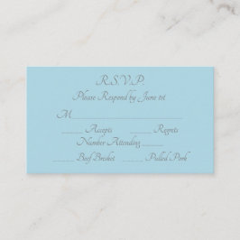 Elegant Purist Blue Grått Forme Bröllop OSA Card Tilläggskort