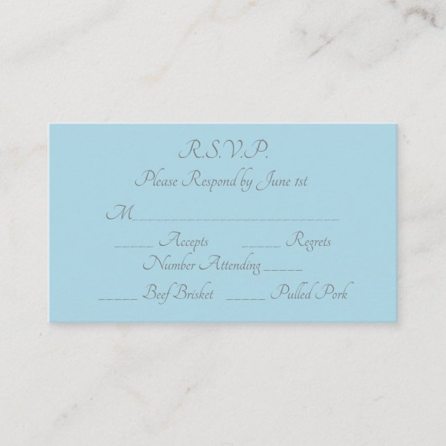 Elegant Purist Blue Grått Forme Bröllop OSA Card Tilläggskort (Framsida)