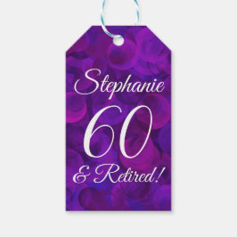Elegant Purple 60 och Pensionerad Pensionering Presentetikett