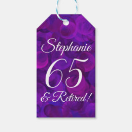 Elegant Purple 65 och Pensionerad Pensionering Presentetikett