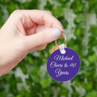 Elegant Purple 90th Birthday Keychain Nyckelring