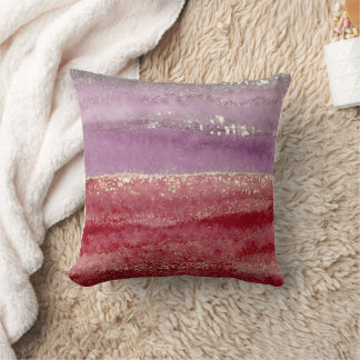 Elegant purple and gold glitter kudde