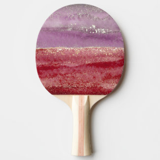 Elegant purple and gold glitter pingisracket