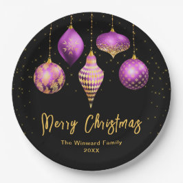 Elegant Purple and Gold Ornament Christmas